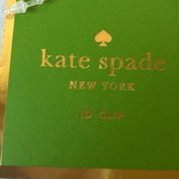 Kate Spade:Why Hello There ID clip-Multi Glitter- Gold tone- 5”x3”-has tiny mark - Picture 2 of 16